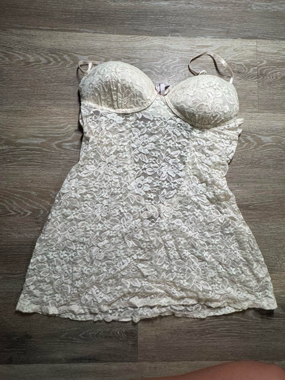 Linea Donatella Cream Lace Bustier Chemise